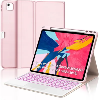 iPad Air 13 Case with Keyboard - Magnetic Bluetooth & Trackpad, 7 Colors Lighting