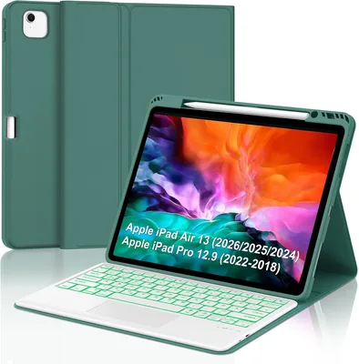 iPad Air Keyboard Case - Dark Green with Magnetic Trackpad