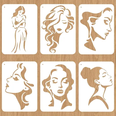Beinkmake 6Pcs Female Silhouette Stencils for Painting - Best Deal