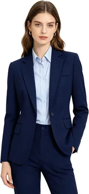 Women's 2 Piece Suit Notched Lapel Business Blazer Pant Suit Work Outfit