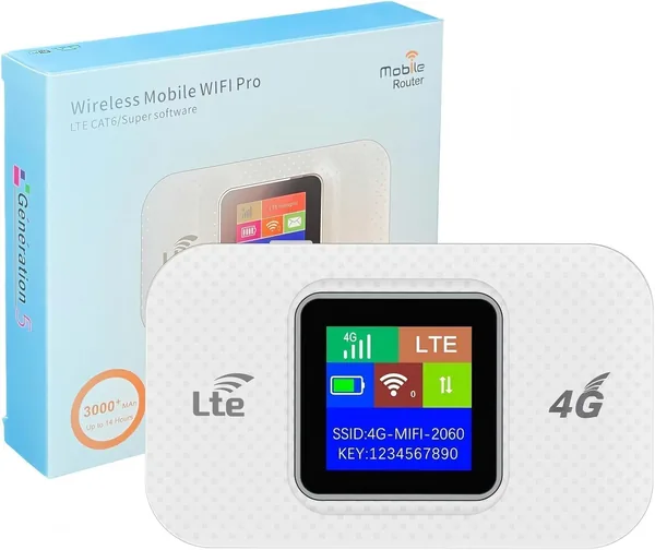 Routeur WiFi 4G portatil avec carte SIM ultralger, batterie 3000mAh