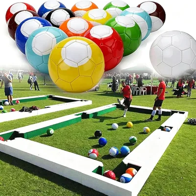 Familjeskoj Biljardspel Set - 16 delar: Läder Fotboll Pool Kickbollar, Fotbolls Snookerbollar för Inomhus och Utomhusbordspel (37% Off)