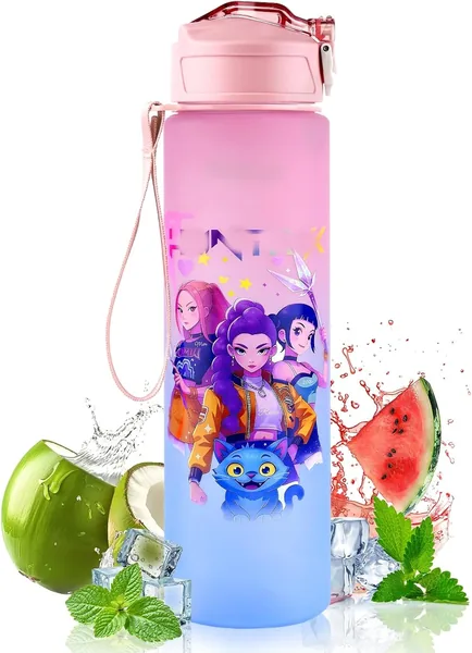 Bouteille d'eau Techpinmin avec paille 750 ml, étanche et pratique avec couvercle à l'envers, idéale pour le sport, les voyages et la vie quotidienne - 16% de réduction