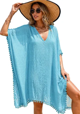 Elegant Viscose Beach Cover Up - Sheer Summer Bikini Cover Ups for Women