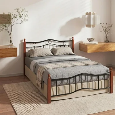 Karnak Forno Wooden Steel Bed 120x190cm | Save 40%