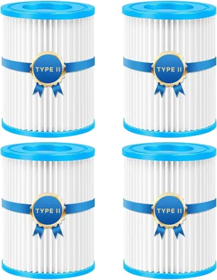 Filter Typ II für 58094, Filtergröße 2 Passend für Stahlpro-Pool, Familienpool, Aufblasbarer Poolfilter (Packung mit 4)