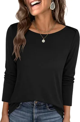 ANRABESS Women's Boat Neck Striped T Shirt Best Deal