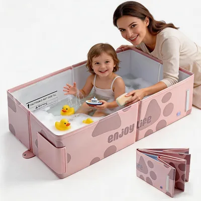 ZQXMAN Bañera para Bebés, Portátil e Impermeable con Tapón de Desagüe, Unisex, Ideal desde el Nacimiento