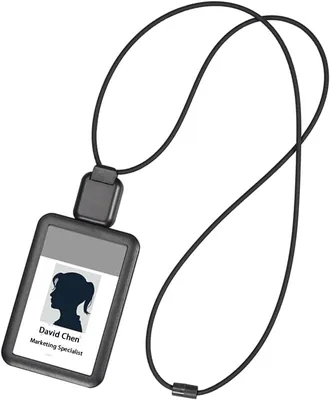 Premium Retractable ID Badge Holder, Black, Office Staff - Best Deal