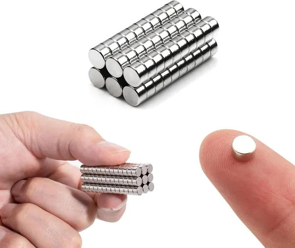 60pcs Small Magnets Fridge Magnet Mini Magents for Refrigerator Cylinder Fridge Office Whiteboard Crafts and Science DIY