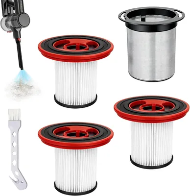 Techextra 4-delar ersättningsfilter för Bosch Unlimited Series 7 Cordless Vacuum Cleaner BSS715CARP/BBS711W, 3 börbar HEP - 5% avslappnad