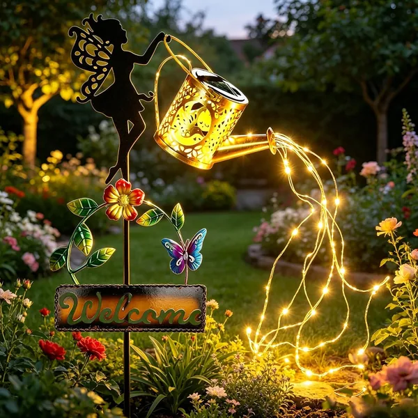 Luces Solares, Maceta con Iluminación Solar, Luces Exteriores, Lámparas para Jardín Exterior, para el Suelo