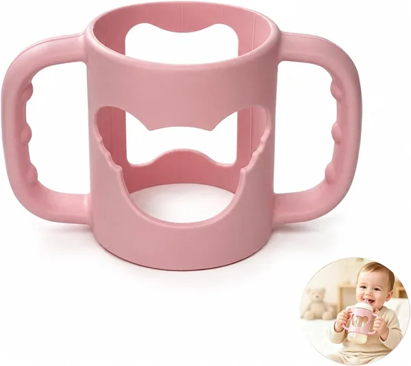 1PCS Baby Bottle Handles, Silicone Bottle Holder with Non-Slip Easy Grip, Ergonomic Baby Bottle Handle, Dishwasher Safe for Infants 6+ Months