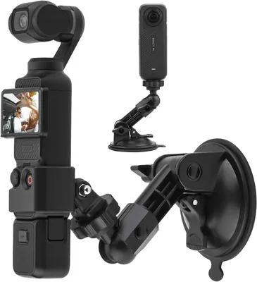 Suction Cup Mount for DJI Osmo Pocket 4/3 - Car Windshield Dashboard Dual Ball Head