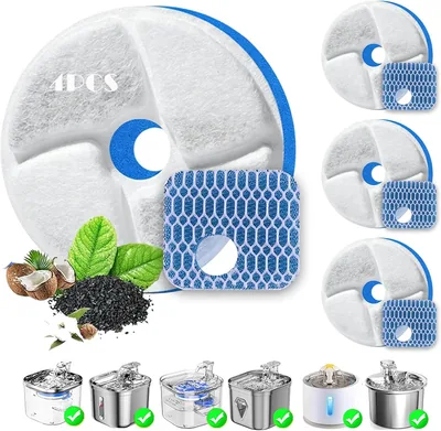 Filtros de Fuente de Agua ESRAIN para Gato con Resina y Carbón Activo - 4 Sistemas de Filtración - Mejor Oferta
