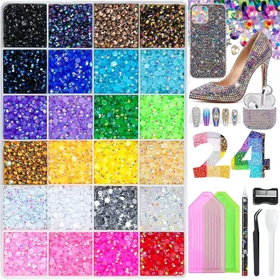 Bedazzler Kit Rhinestones för Naglar - 3mm Glitter Steinar med Zarrar och Verktygssat