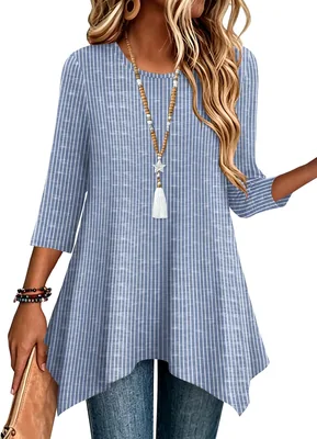 Zeagoo 3/4 Sleeve Women's Dressy Casual Tunic Blouses - Best Deal