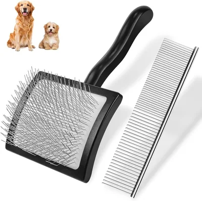 EDECOR 2Pc Cepillo y Deslanador para Perro con Pines Extra Largos - 50% Off
