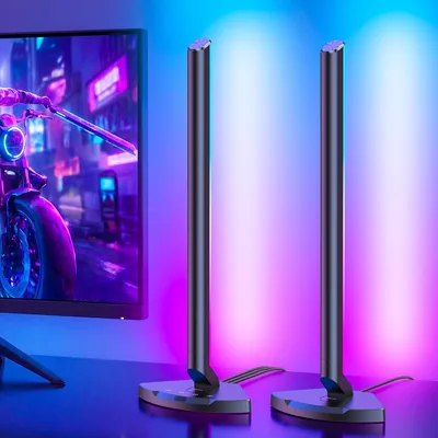 RIYO Barras de luz inteligentes para juegos con hub USB-C, sincronización de color de pantalla de PC, luces LED RGBIC de ambi - Mejor Oferta