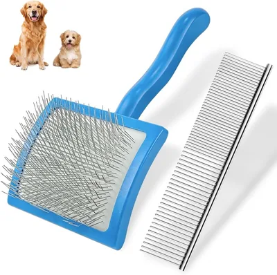 EDECOR 2Pc Cepillo y Deslanador para Perro, Quita Pelo con Pines Extra Largos - 50% Off