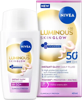 Nivea Luminous 630 Skin Glow Daily Face Fluid SPF50+ 40ml - Save 11%