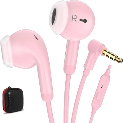 Noise Cancelling Earbuds for Laptop, 3.5mm Jack Headphones with Microphone