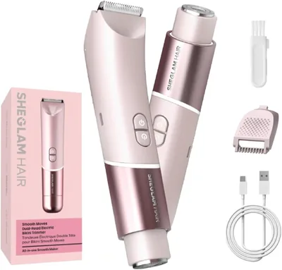 SHEGLAM Bikini Trimmer for Women - 2-in-1 Electric Razors