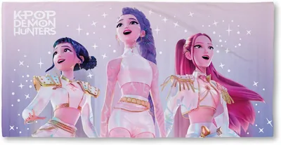 Serviette de toilette Demon Hunters K-Pop officiellement licenciée | Design céleste ultra doux | Idéale pour la maison, la salle de bain, la plage et la piscine