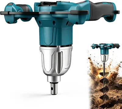 Batterijborrara kompatibel med Makita 18V batterier, elektrisk borra med två handtagar, bruslös motor för mortormixning