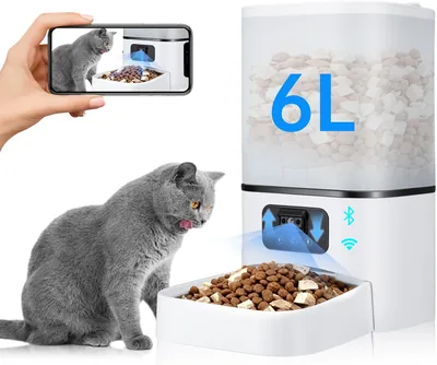 KONEIYA 6L Dispensador de Comida para Gato WiFi/Bluetooth con Cámara - Ahorra un 18% ahora