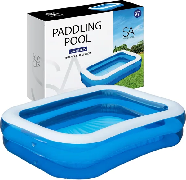SA Products Paddling Pool 2.6M Inflatable Swimming Pool