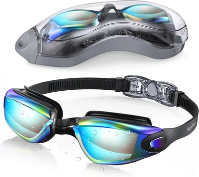 SwimWave Erwachsenenschwimmbrille Wasserdicht mit Aufbewahrungstasche | Anti-Leak Anti-Beschlag UV-Schutz Verstellbares Kopfband