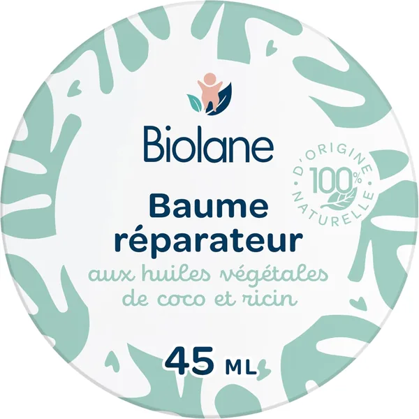 Biolane - Baume réparateur - Huiles végétales de coco et de ricin - Ingrédients d'origine naturelle - Apaise les irritations - Du biologique 86% Off