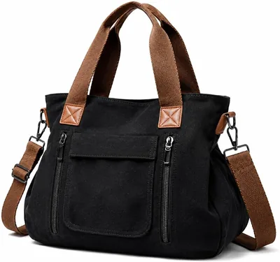 Bolso de Mano ZGMSDSCZ para Mujer - Bolso Bandolera de Lona Vintage con Correa Desmontable