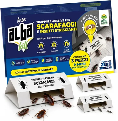 Trapi per insetti Albagarden: Esca Colla Per Formiche e Blatte, Profilo Alto o Basso, Monitoraggio Insetti Domestici