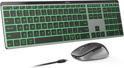 COE64-3 Pro Wireless Bluetooth Keyboard Mouse Combo 7-Color Backlit
