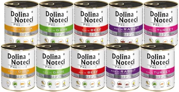 Dolina Noteci Mokra karma dla psa Premium mix smaków bez ryb i kurczaka zestaw 10 x 800 g - 6% Off