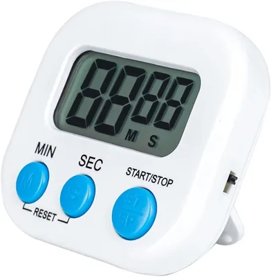MEGA So Digital Kitchen Timer - White LCD Display, Countdown, Start/Stop & Reset