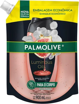 Palmolive Sabonete Líquido Para o Corpo Luminous Oils Figo e Orquídeas Brancas Sensação Refrescante Refil 900ml - Melhor Preço