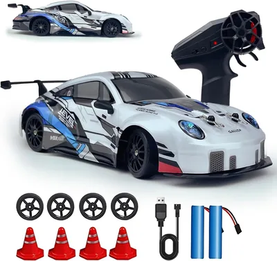 Last Page® RC Drift Car 2.4GHz 1:24 Scale High-Speed Remote Control Car with LED Lights and 2 Batteries