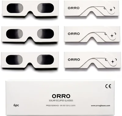ORRO Sonnenfinsterglas 45mm 2/6/12 Pack Schwarz Passt über Brillen EN ISO 12312-2:2015 - 38% Rabatt