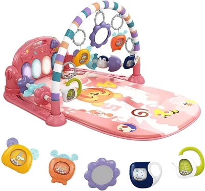 Baby Play Mat Gym Piano Activity Mat with Toys, Music & Lights