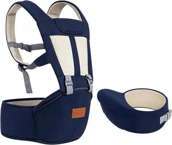 Safety-Certified 6-in-1 Baby Carrier, Newborn to Toddler, Adjustable Infant Hip Seat for 7-50lbs