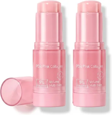 PDRN Pink Collagen Volume Multi Balm Stick - Hydrerande Anti-Agingvård för Ansikt/Ögon/Läpper/Hals, Glattar Fina Linjer