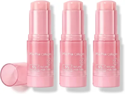 PDRN Pink Collagen Volume Multi Balm Stick - Hydrarande Anti-Agingvård för Ansikt/Ögon/Lipp/Hals, Glatterar Fina Linjer