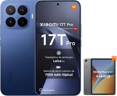 Xiaomi 17T Pro Deep Blue Celular 12GB RAM 512GB ROM Smartphone + Redmi Pad 2 9.7 Graphite Gray | Pantalla 6.83" 144Hz | Procesador