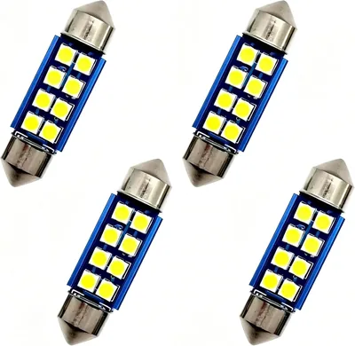 Mewneap 36 mm LED Innenbeleuchtungsset mit 4 Leuchten, Festonbirnen 6000 K Kaltweiß, 500 lm, 12 V Steckerfertig - Best Deal