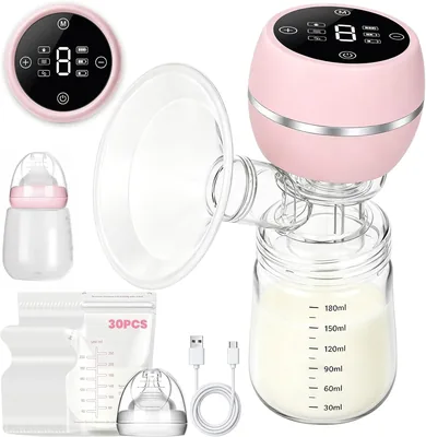 Extractor de Leche Eléctrico Portátil Manos Libres, Doble Extracción con 3 Modos y 9 Niveles, Pantalla LED, USB Recargable, S