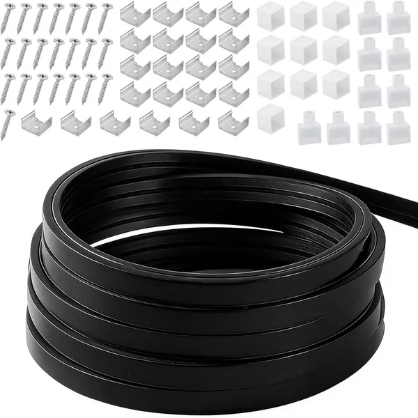 Perfil LED de Silicona Flexible 8m Negro, IP65 Tira LED Resistente al Agua para Techo,Armario,Bar,Panels Ac