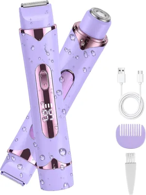 Afeitado Eléctrico 2 en 1 para Mujeres, Epilador y Recortador Corporal, Afeitado Seco y Húmedo IPX7, Mejor Oferta